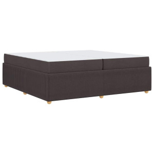 Estructura de cama con colchón Marrón oscuro 200 x 200 cm tela H