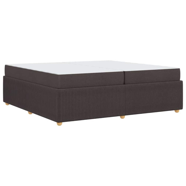 Estructura de cama con colchón Marrón oscuro 200 x 200 cm tela M 2