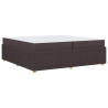 Estructura de cama con colchón Marrón oscuro 200 x 200 cm tela 2