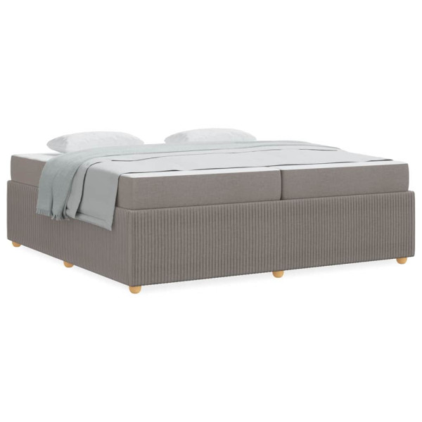 Estructura de cama con colchón Taupé 200 x 200 cm tela M 4