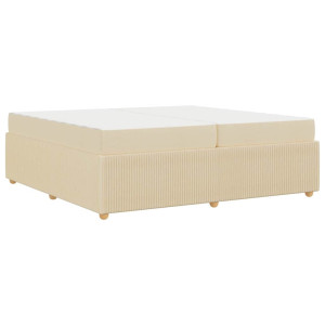 Estructura de cama con colchón Crema 200 x 200 cm tela H