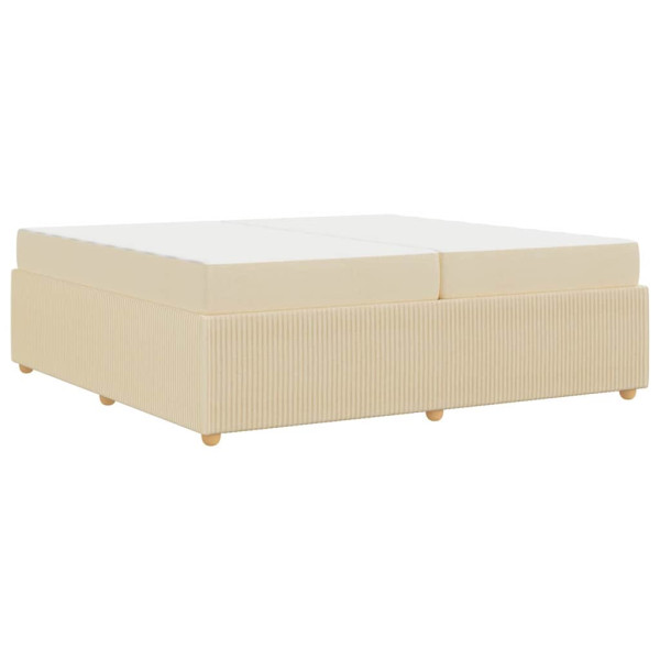 Estructura de cama con colchón Crema 200 x 200 cm tela M 2