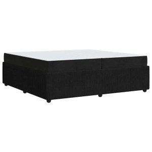 Estructura de cama con colchón Negro 200 x 200 cm Terciopelo H