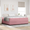Estructura de cama con colchón Rosa 200 x 200 cm Terciopelo 1