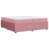 Estructura de cama con colchón Rosa 200 x 200 cm Terciopelo 2