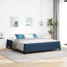 Cama tipo Box Spring con colchón Azul 180 x 200 cm tela 1