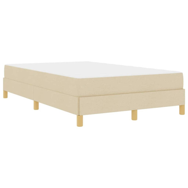 Cama tipo Box Spring Crema y marrón 120 x 190 cm M 2