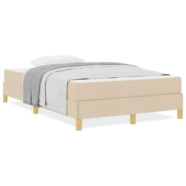 Cama tipo Box Spring Crema y marrón 120 x 190 cm M 4