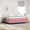 Estructura de cama Rosa y blanco 200 x 200 cm Terciopelo 1