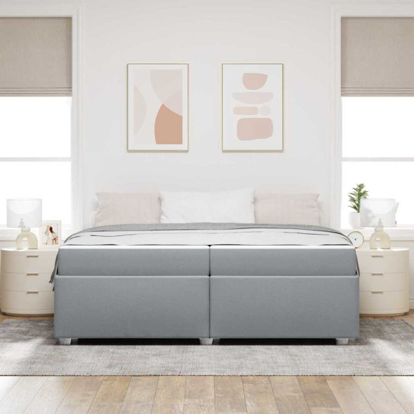 Estructura de cama Gris claro 200 x 200 cm tela M 5