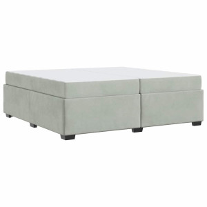 Estructura de cama Gris claro 200 x 200 cm Terciopelo H