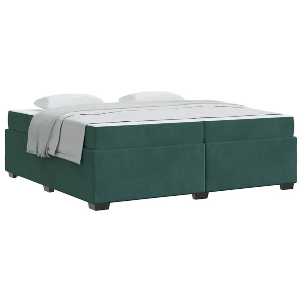 Estructura de cama con colchón Verde oscuro 200 x 200 cm M 3