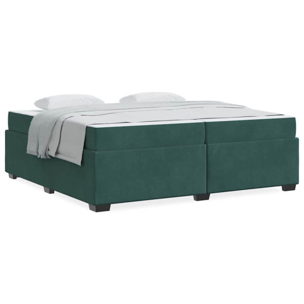 Estructura de cama con colchón Verde oscuro 200 x 200 cm M 4