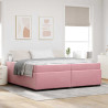 Estructura de cama con colchón Rosa 200 x 200 cm Terciopelo 1