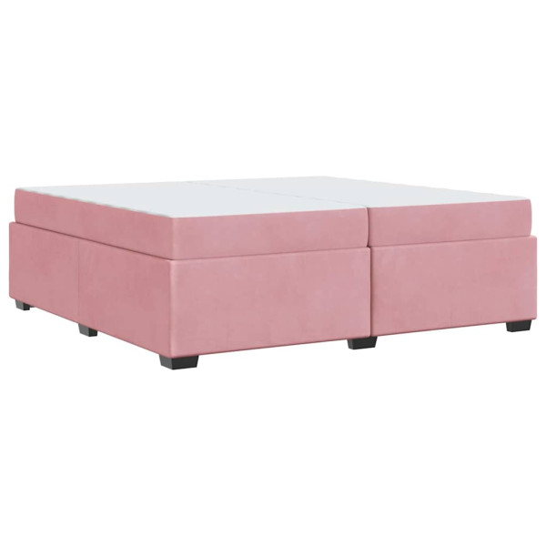 Estructura de cama con colchón Rosa 200 x 200 cm Terciopelo M 2