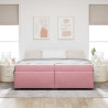 Estructura de cama con colchón Rosa 200 x 200 cm Terciopelo 5