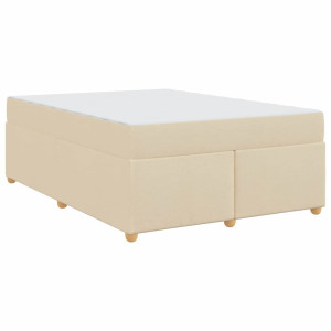 Estructura de cama con colchón Crema 160 x 200 cm tela H