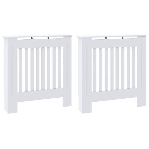 Cubierta de radiador 2 pcs Blanco 78x19x81.5cm Madera Ingeniada M 2
