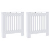 Cubierta de radiador 2 pcs Blanco 78x19x81.5cm Madera Ingeniada 2