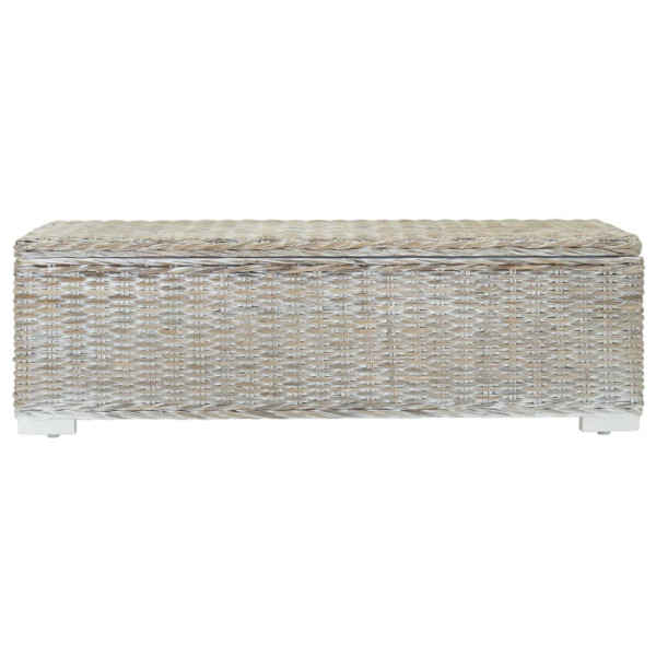 Caja almacenaje madera caoba blanco y ratán Kubu natural 110 cm M 2