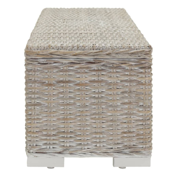 Caja almacenaje madera caoba blanco y ratán Kubu natural 110 cm M 3