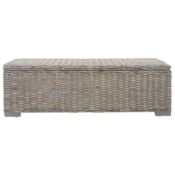 Caja de almacenaje madera caoba gris y ratán Kubu natural 110cm M 2