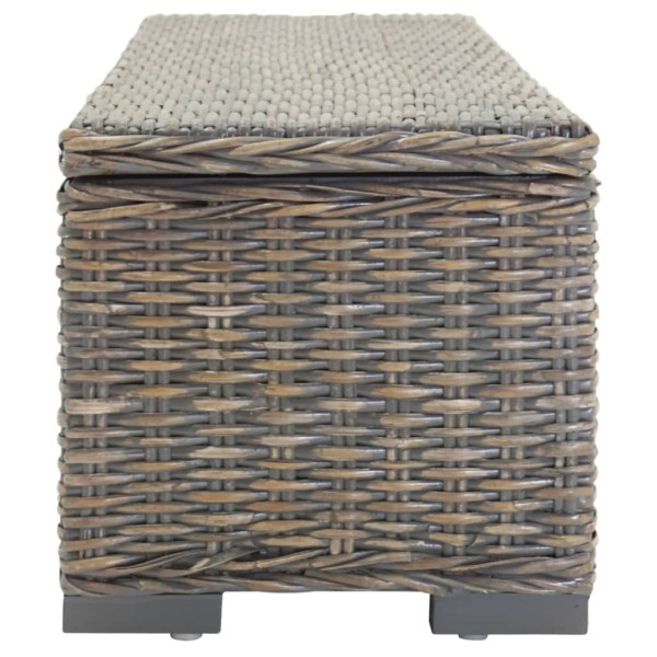 Caja de almacenaje madera caoba gris y ratán Kubu natural 110cm M 3