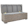 Caja de almacenaje madera caoba gris y ratán Kubu natural 110cm 4