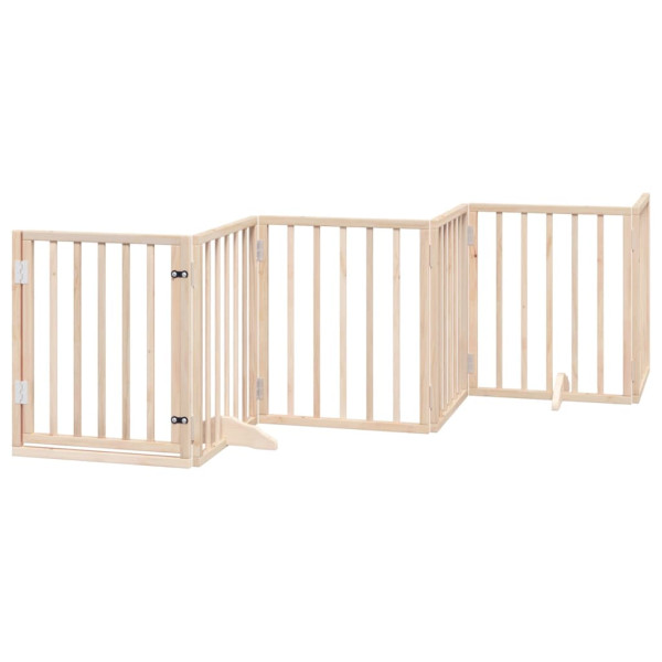 Puerta para perros plegable 6 paneles madera de álamo 300 cm M 2