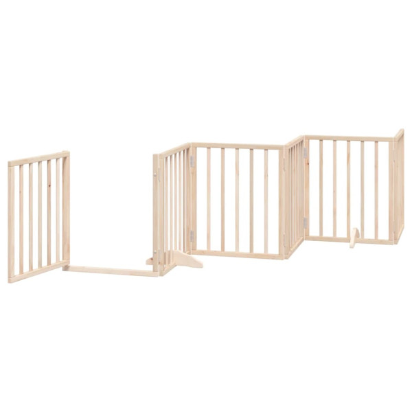 Puerta para perros plegable 6 paneles madera de álamo 300 cm M 4