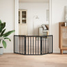 Puerta para perros plegable 3 paneles madera álamo negra 150 cm 3