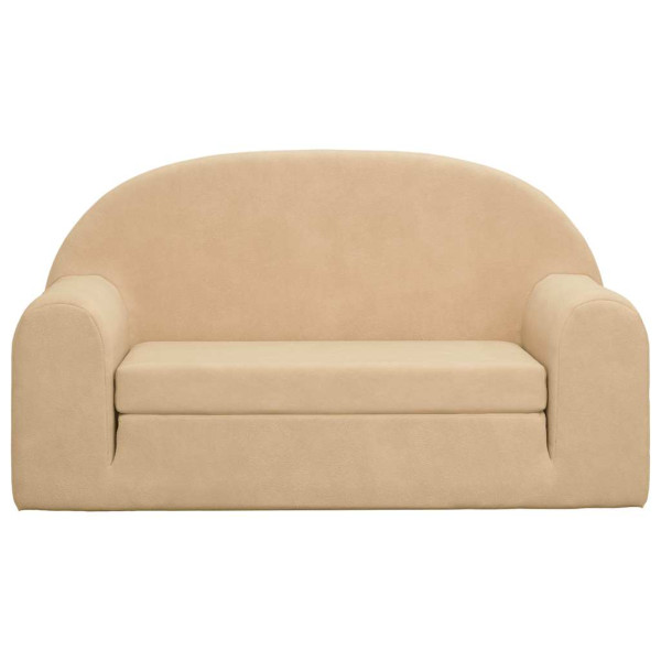 Sofá cama de niños 2 plazas felpa suave crema M 3