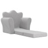 Sofá cama infantil felpa suave gris claro 4