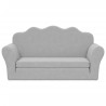 Sofá cama de niños 2 plazas felpa suave gris claro 3