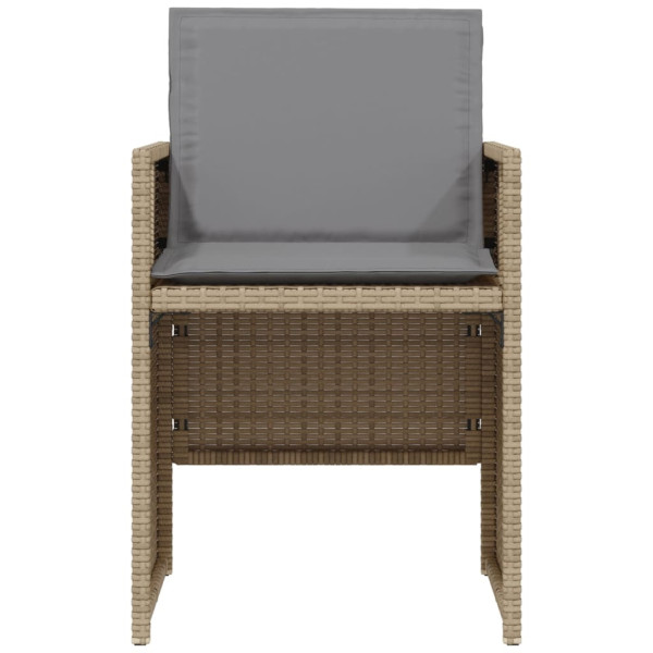 Sillas y mesita de jardín 3 piezas ratán sintético cojín beige M 5