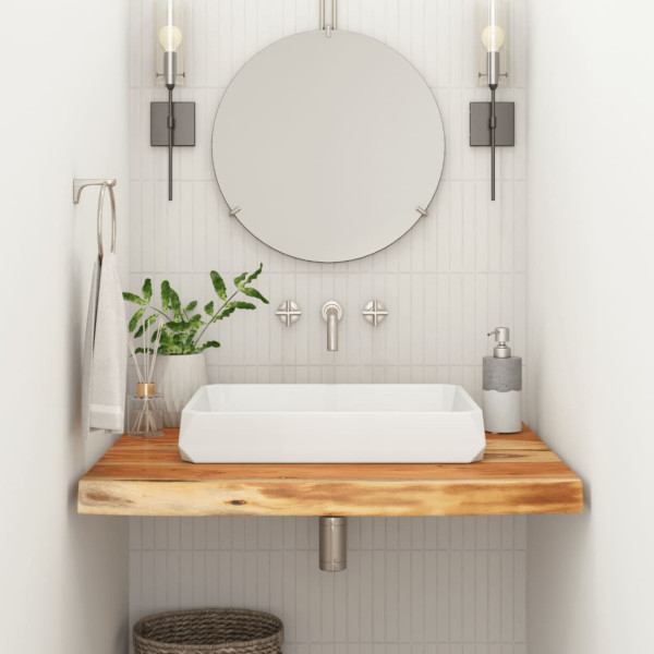 Encimera de baño rectangular madera maciza acacia 70x60x3.8 cm D