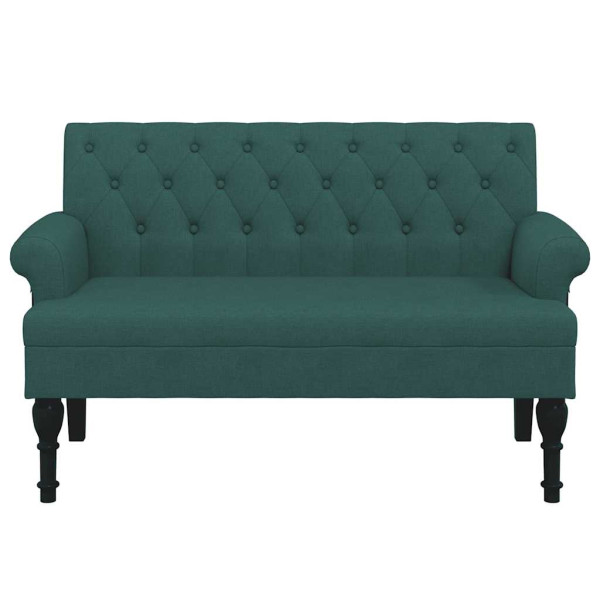 Banco con respaldo tela verde oscuro 120x62x75.5 cm M 4