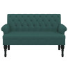 Banco con respaldo tela verde oscuro 120x62x75.5 cm 4