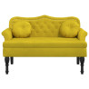 Banco con cojines terciopelo amarillo 120.5x65x75 cm 3