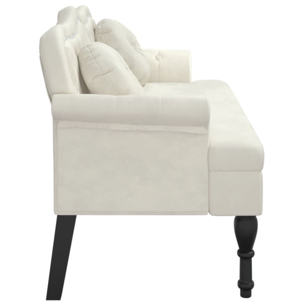 Banco con cojines terciopelo crema 120.5x65x75 cm M 4