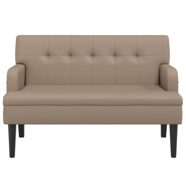 Banco con respaldo cuero sintético capuchino 112x65.5x75 cm M 3