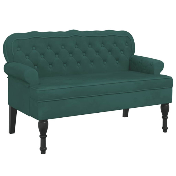 Banco con respaldo terciopelo verde oscuro 119.5x64.5x75 cm M 2