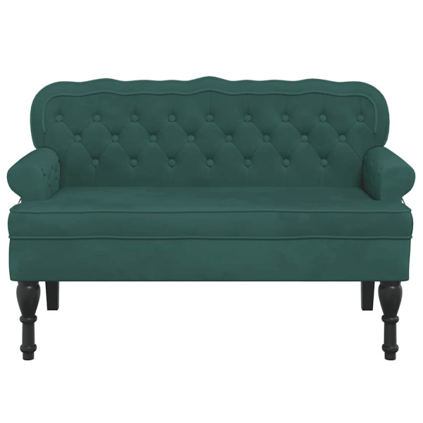 Banco con respaldo terciopelo verde oscuro 119.5x64.5x75 cm M 4