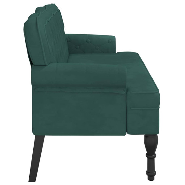 Banco con respaldo terciopelo verde oscuro 119.5x64.5x75 cm M 5