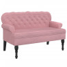 Banco con respaldo terciopelo rosa 119.5x64.5x75 cm 2