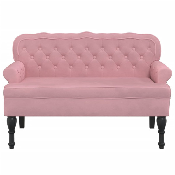Banco con respaldo terciopelo rosa 119.5x64.5x75 cm M 3