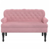 Banco con respaldo terciopelo rosa 119.5x64.5x75 cm 3