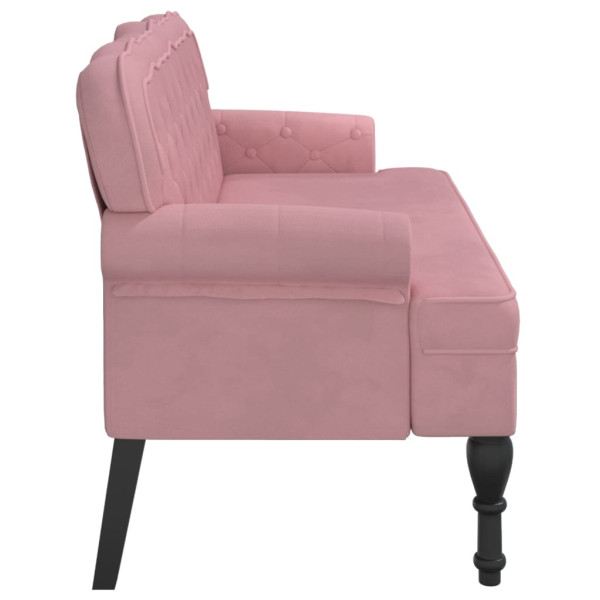 Banco con respaldo terciopelo rosa 119.5x64.5x75 cm M 4