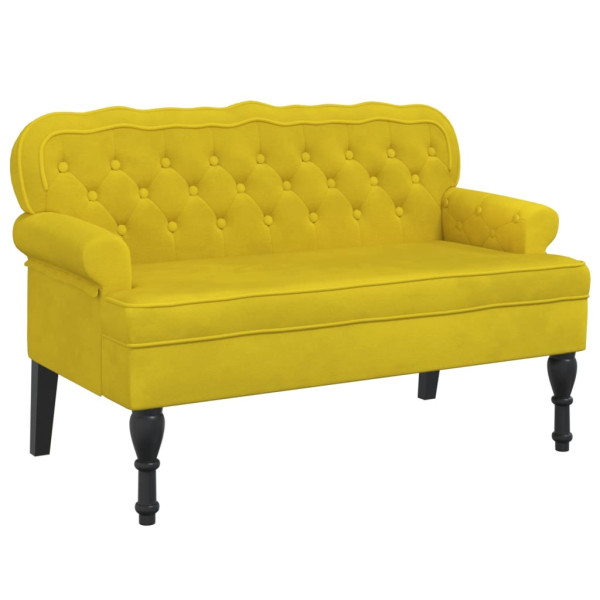 Banco con respaldo terciopelo amarillo 119.5x64.5x75 cm M 2