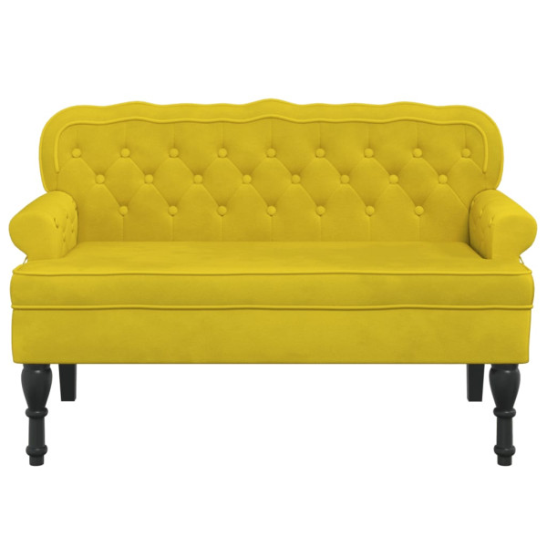 Banco con respaldo terciopelo amarillo 119.5x64.5x75 cm M 3